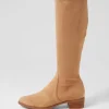 Women DJANGO & JULIETTE Timothie Sandy Stretch Microsuede Knee High Boots