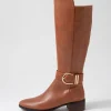 Women DJANGO & JULIETTE Tissy Cognac Leather Knee High Boots