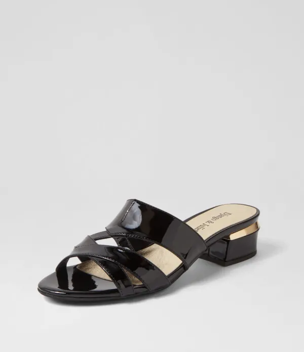 Women DJANGO & JULIETTE Tizza Black Patent Leather Sandals