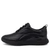 Women ROCKPORT Tm Sport Lace Black Leather Sneakers