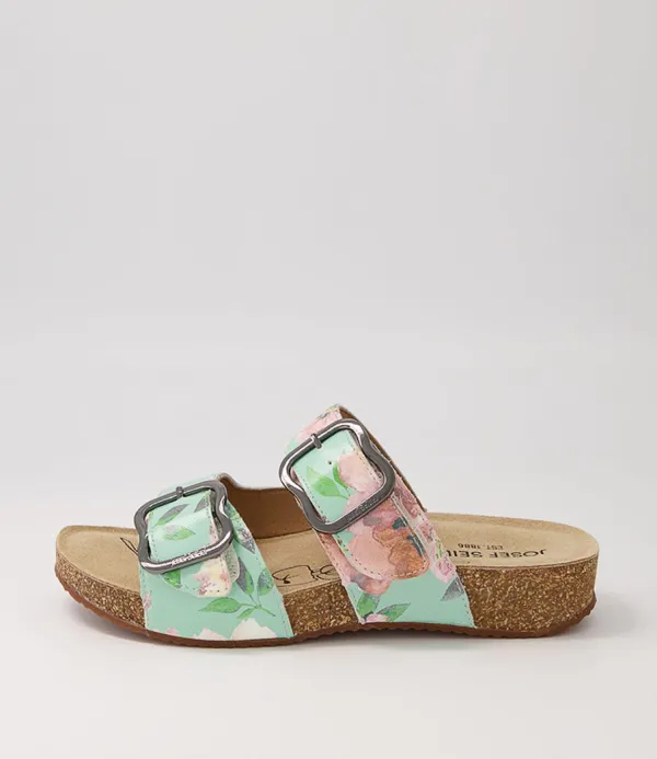 Women JOSEF SEIBEL Tonga 64 Mint Leather Slides