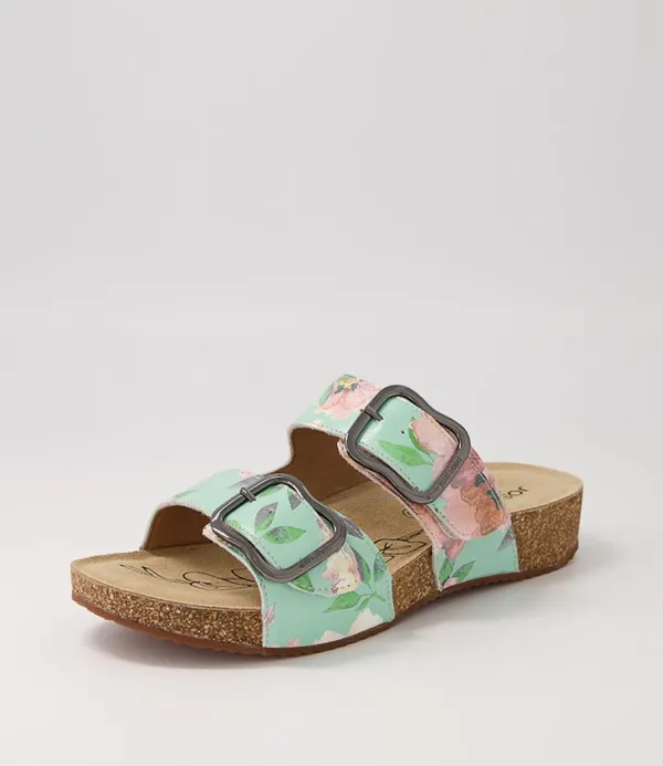 Women JOSEF SEIBEL Tonga 64 Mint Leather Slides