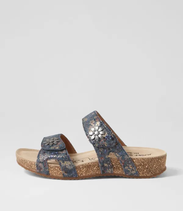 Women JOSEF SEIBEL Tonga 04 Ocean Multi Leather Sandals