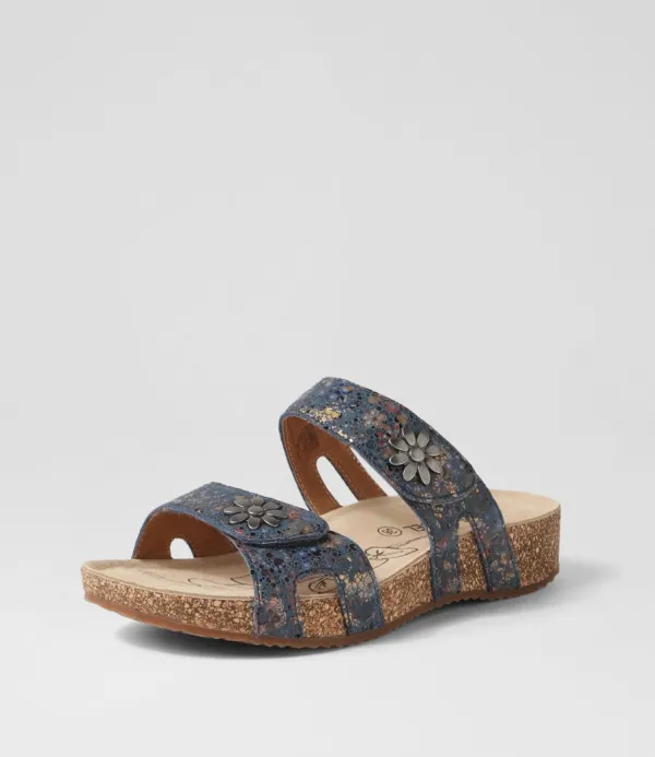 Women JOSEF SEIBEL Tonga 04 Ocean Multi Leather Sandals