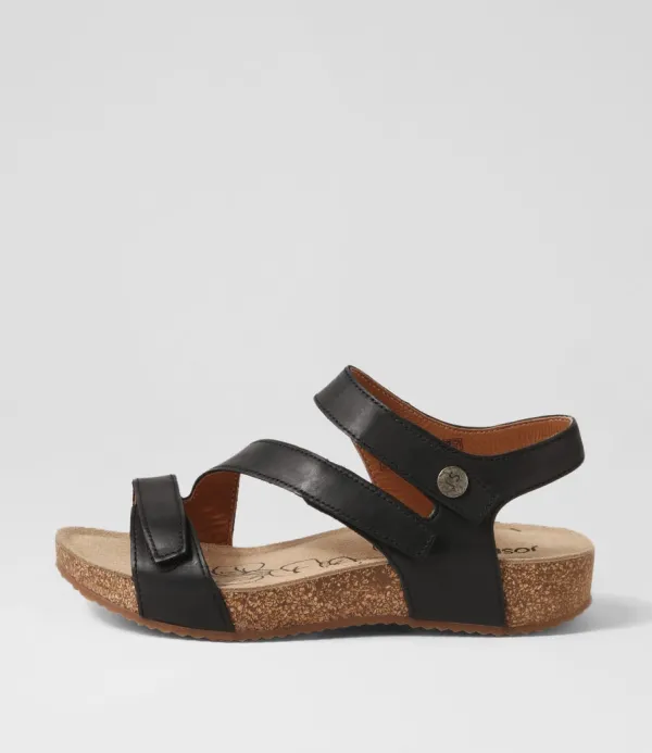 Women JOSEF SEIBEL Tonga 25 Schwarz Leather Sandals