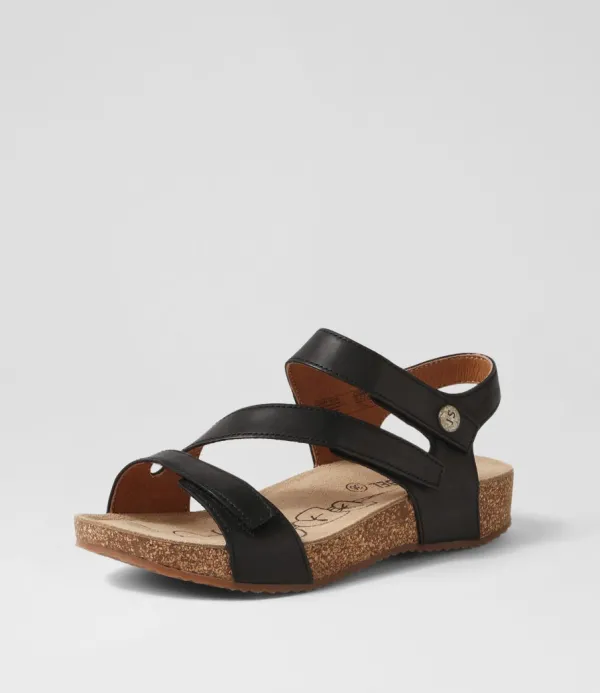 Women JOSEF SEIBEL Tonga 25 Schwarz Leather Sandals