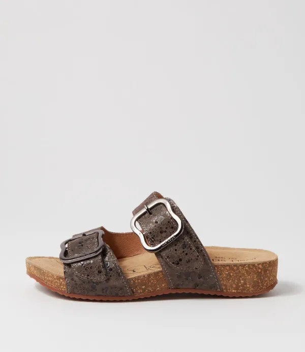Women JOSEF SEIBEL Tonga 64 Taupe Multi Leather Slides