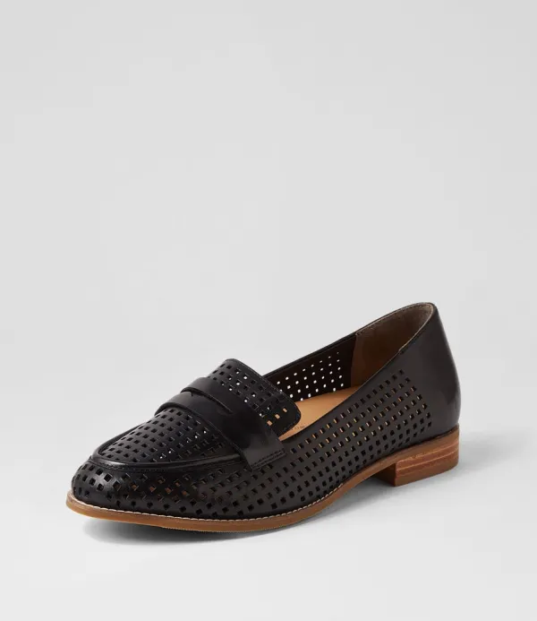 Women ZIERA Toppiey Xf Black Leather Loafers