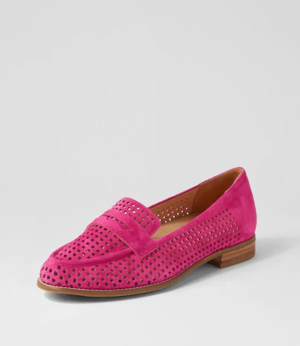 Women ZIERA Toppiey Xf Fuchsia Suede Loafers