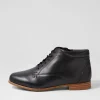 Women ZIERA Trae Xf Black Leather Ankle Boots