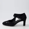 Women DJANGO & JULIETTE Trinities Black Sparkle Suede Heels