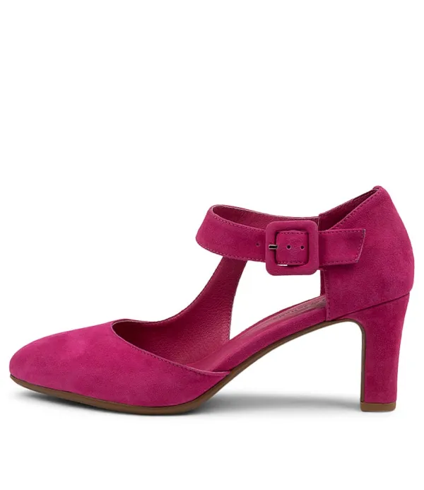 Women DJANGO & JULIETTE Trinities Dark Fuchsia Suede Heels