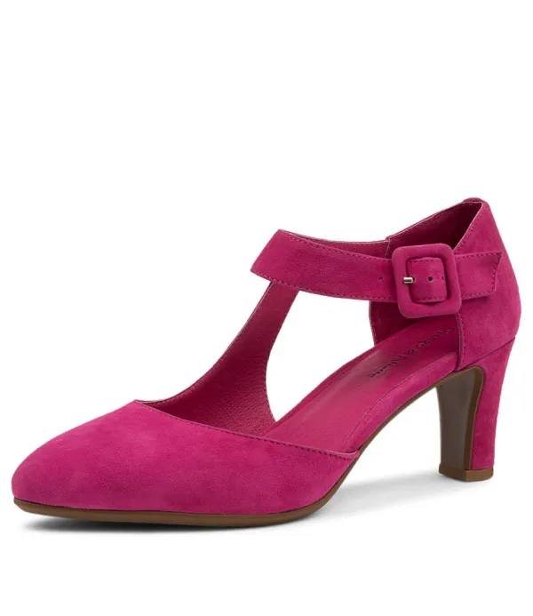 Women DJANGO & JULIETTE Trinities Dark Fuchsia Suede Heels