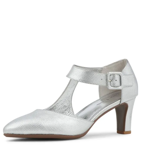 Women DJANGO & JULIETTE Trinities Silver Lizard Pump Heels