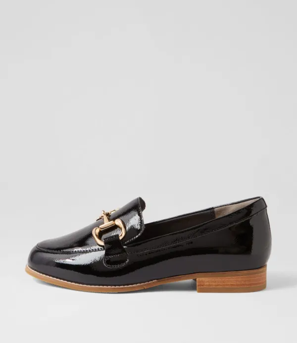 Women ZIERA Tucci Xf Black Wrinkle Patent Loafers