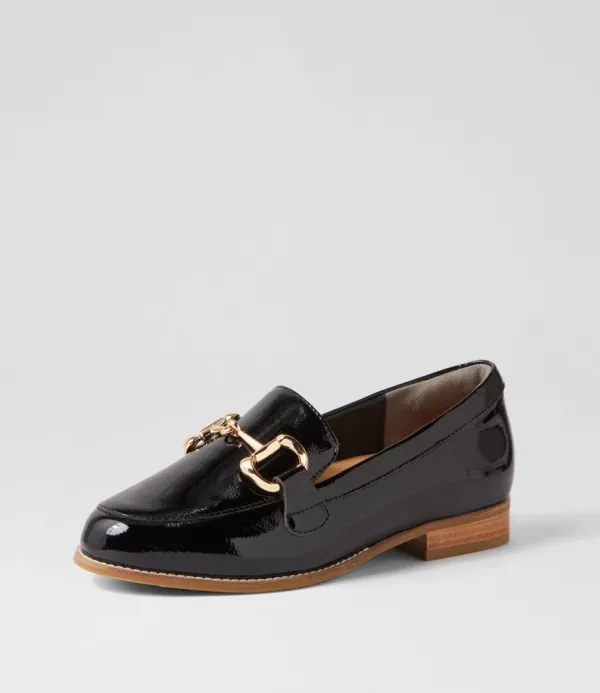 Women ZIERA Tucci Xf Black Wrinkle Patent Loafers