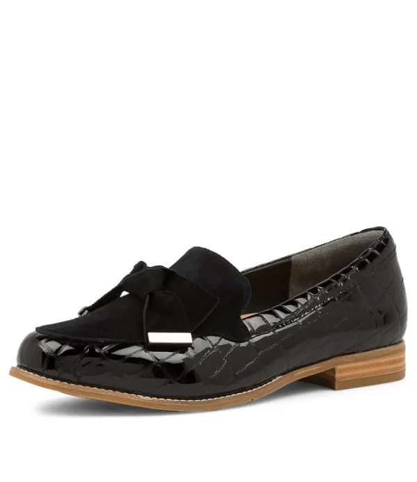 Women ZIERA Tulips Xf Black Patent Leather Loafers