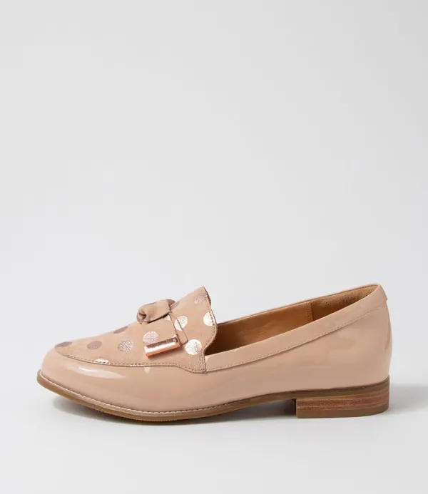 Women ZIERA Tulips Xf Cafe Rose Gold Spot Multi Loafers