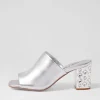 Women DJANGO & JULIETTE Ublue Silver Leather Mules