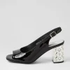Women DJANGO & JULIETTE Udeem Black Patent Leather Sandals