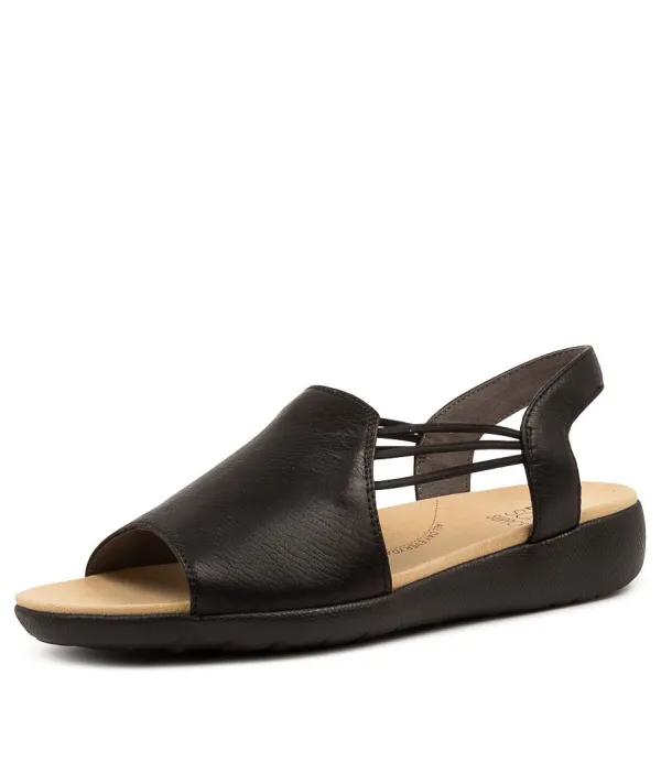 Women ZIERA Udhays W Blk-Blk Lea-Elas