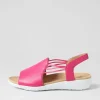 Women ZIERA Udhays W Fuchsia Leather Elastic Sandals