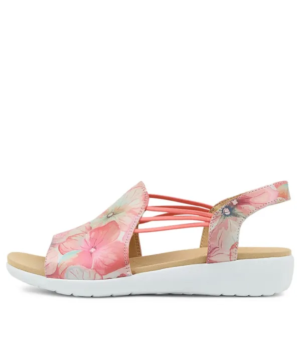 Women ZIERA Udhays W Melon Flower Leather Elastic Sandals