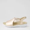 Women ZIERA Udhays W Pale Rose Gold Leather Elastic Sandals