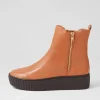 Women DJANGO & JULIETTE Ufast Scotch Choc Leather Ankle Boots