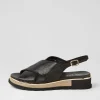 Women TOP END Ulrika Black Lizard Leather Sandals