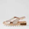 Women TOP END Ulrika Champagne Lizard Leather Sandals