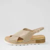 Women TOP END Ulrika Taupe Lizard Leather Sandals
