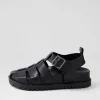Women DJANGO & JULIETTE Ulycia Black Leather Sandals