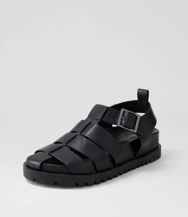 Women DJANGO & JULIETTE Ulycia Black Leather Sandals