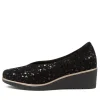 Women DJANGO & JULIETTE Umme Black Sparkle Suede Wedges