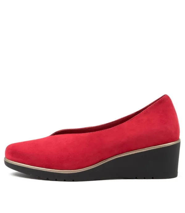 Women DJANGO & JULIETTE Umme Red Suede Wedges
