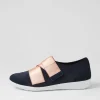 Women ZIERA Urban Ff Navy Rose Gold Neoprene Sneakers