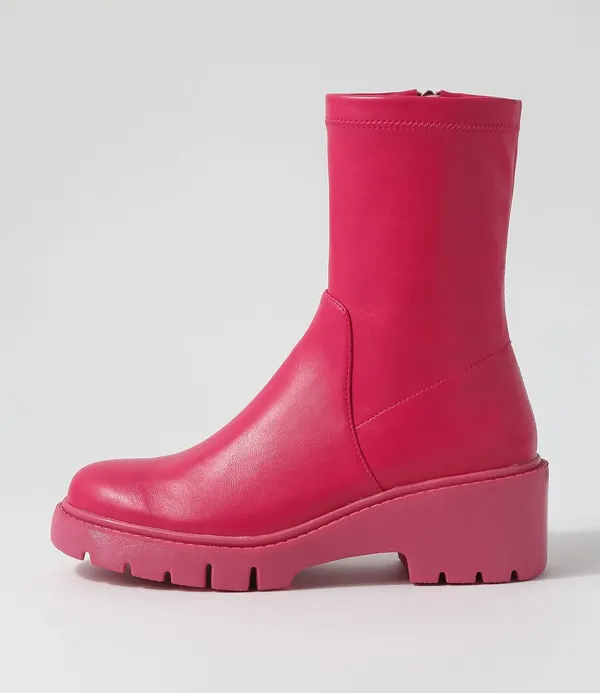 Women DJANGO & JULIETTE Urina Fuchsia Stretch Ankle Boots
