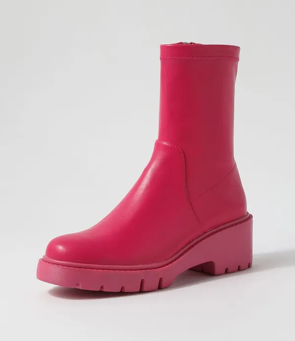 Women DJANGO & JULIETTE Urina Fuchsia Stretch Ankle Boots