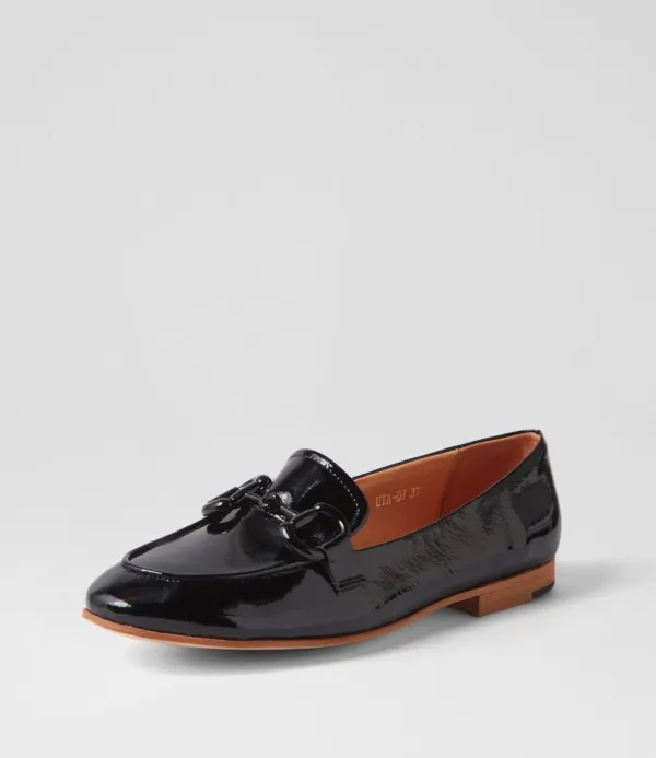 Women DJANGO & JULIETTE Uta Black Patent Leather Loafers