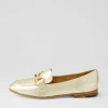 Women DJANGO & JULIETTE Uta Pale Gold Leather Loafers