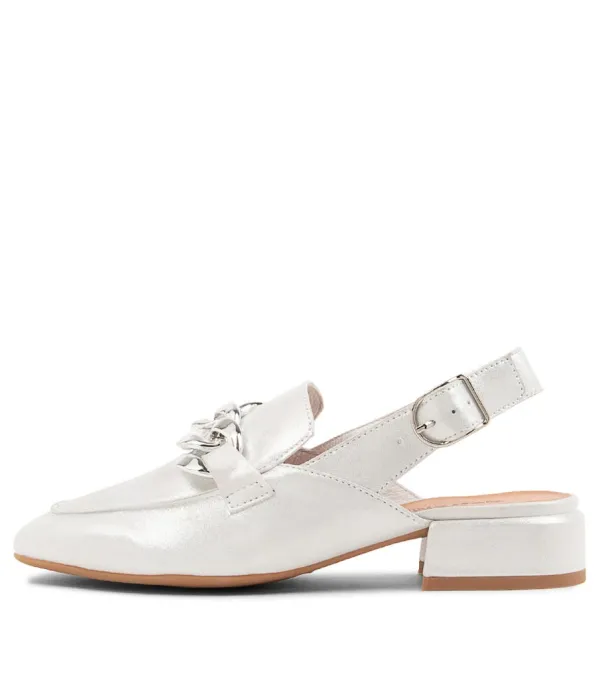 Women DJANGO & JULIETTE Vabor White Powder Leather Heels