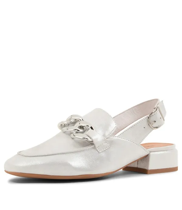 Women DJANGO & JULIETTE Vabor White Powder Leather Heels