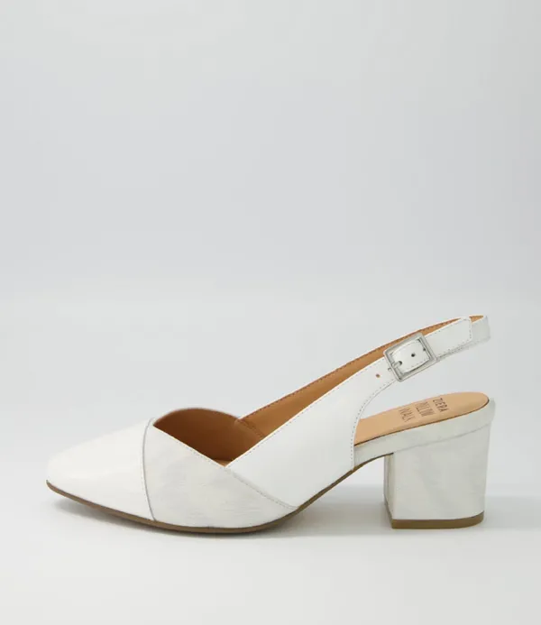 Women ZIERA Vabra Xw White Mix Heels