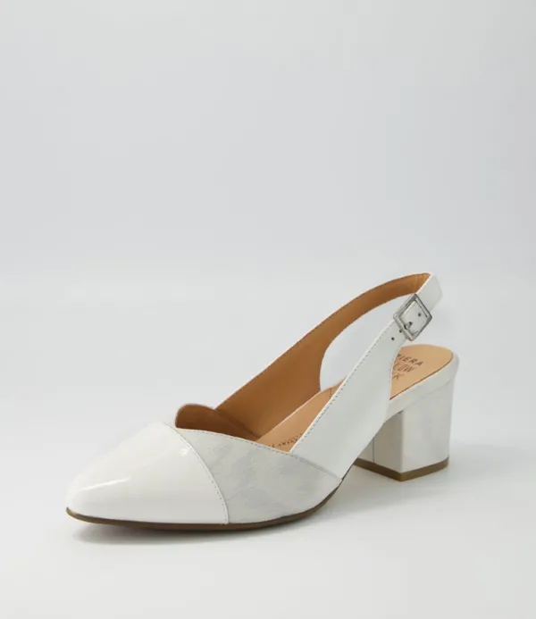 Women ZIERA Vabra Xw White Mix Heels