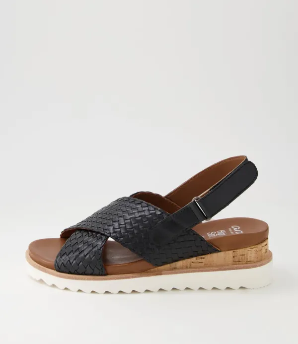 Women ARA Valencia 06 Black Leather Sandals