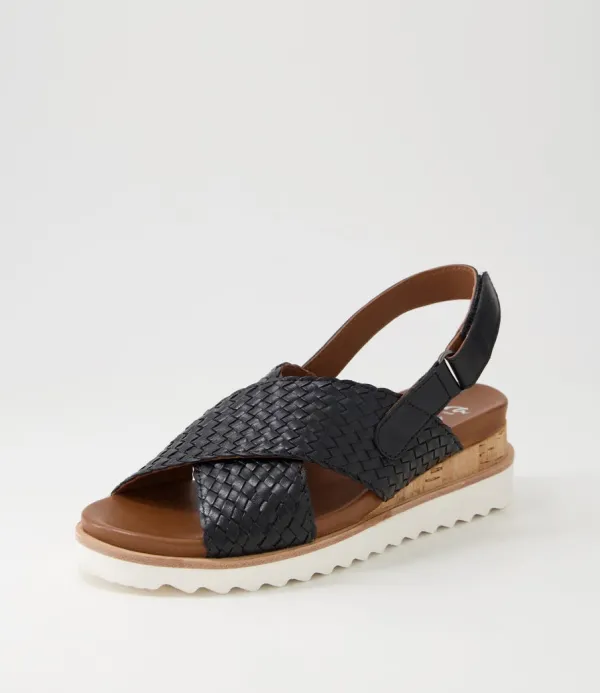 Women ARA Valencia 06 Black Leather Sandals
