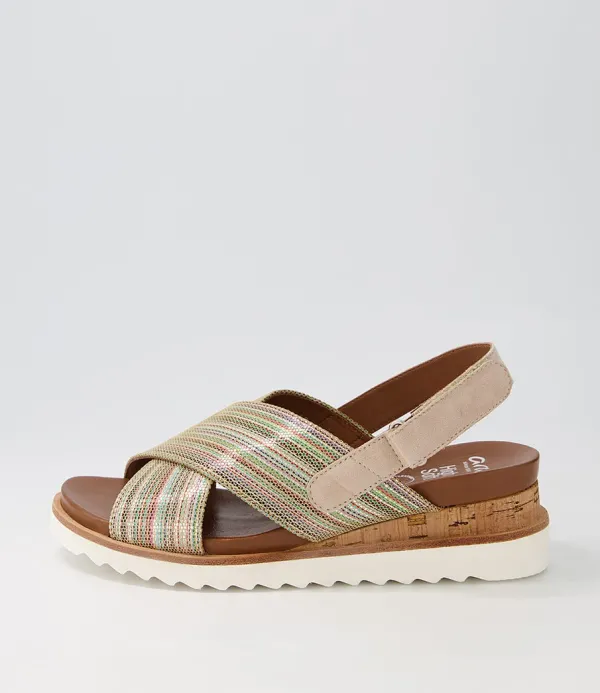 Women ARA Valencia 06 Sand Multi Leather Sandals