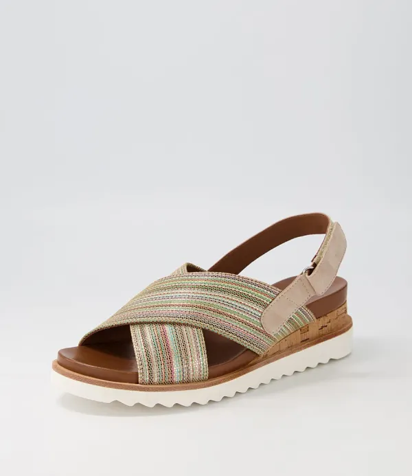Women ARA Valencia 06 Sand Multi Leather Sandals