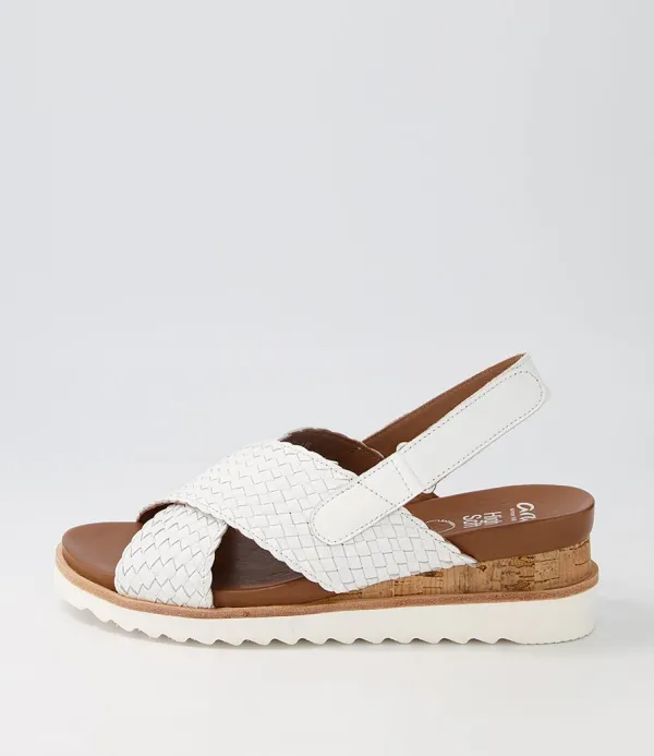Women ARA Valencia 06 White Leather Sandals